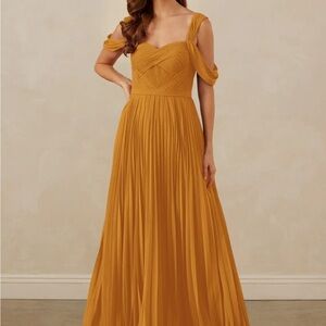Christian Siriano Mustard Maxi Dress